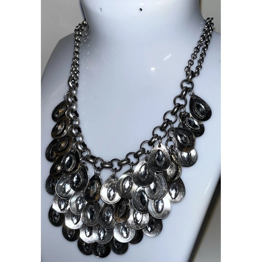 Vintage Premier Designs Necklace Crystal Falls Extension Statement Bold Festival